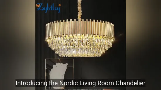 Wholesell Prcice Moderne Wohnkultur Wohnzimmer Hotel Zylindrische Überzug Eisen Luxus Gold Hängen Beleuchtung Kristall Kronleuchter